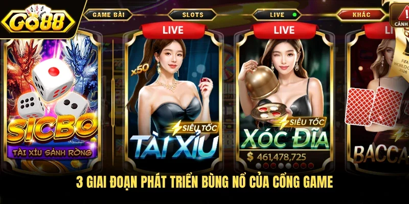3 giai đoạn phát triển bùng nổ của cổng game