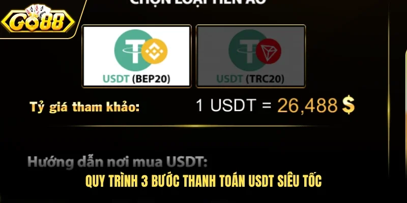 Quy trình 3 bước thanh toán USDT siêu tốc